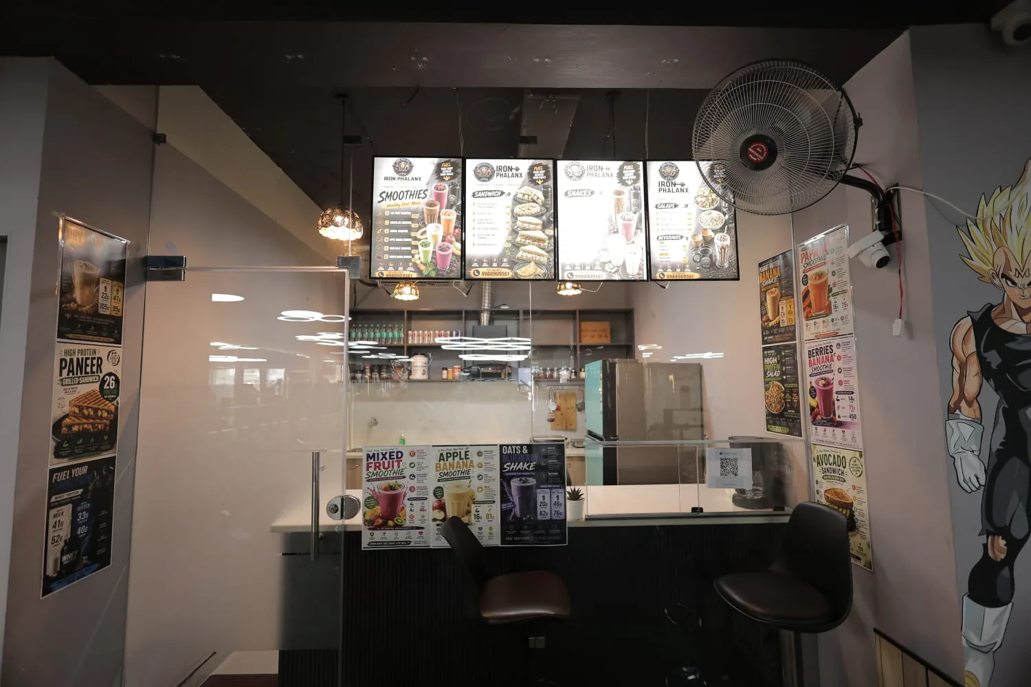 Cafe counter and refreshments at Iron Phalanx
